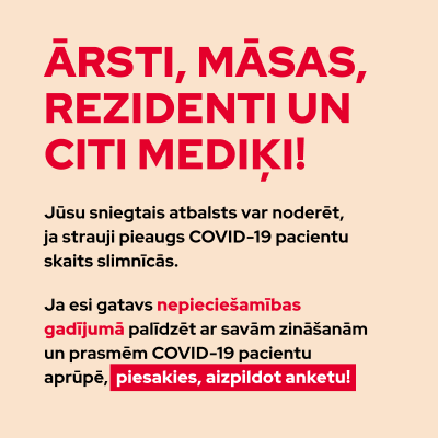 Aicinājums pieteikties ārstniecības personālam
