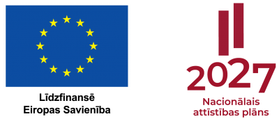 ES emblēma un Nacionālā attīstības plāna logo
