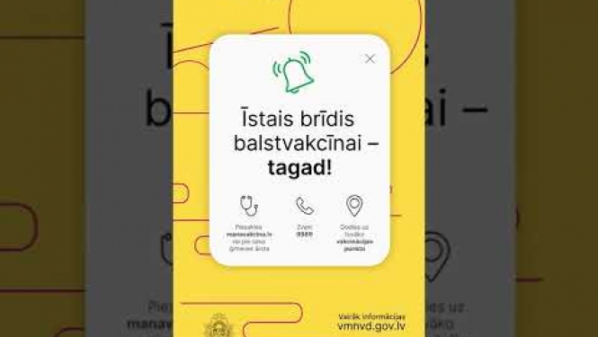 Īstais brīdis pieteikties balstvakcīnas saņemšanai!
