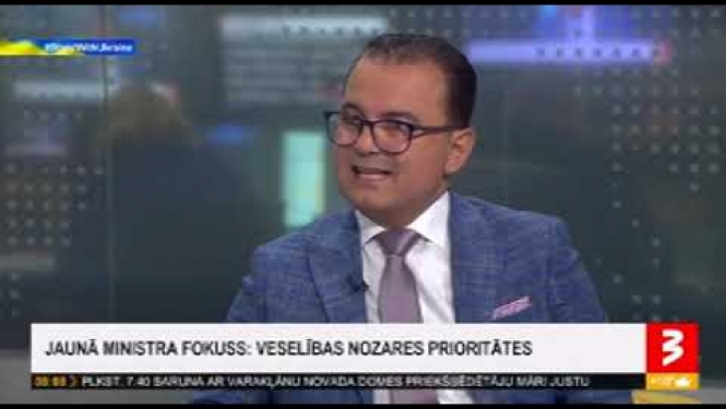 Veselības ministra Hosama Abu Meri saruna TV3 "900 sekundes" par prioritātēm veselības nozarē