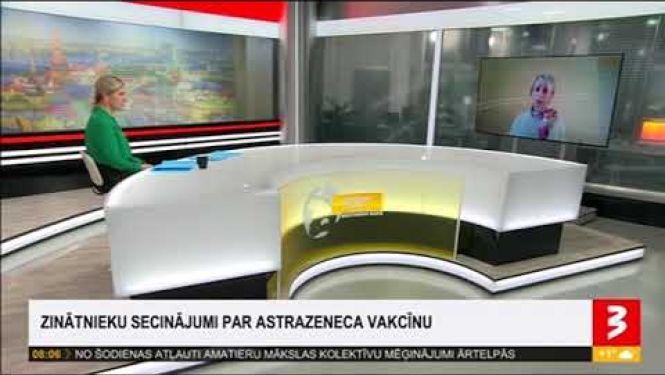 Imunizācijas valsts padomes priekšsēdētājas Daces Zavadskas saruna TV3 par secinājumiem AstraZeneca