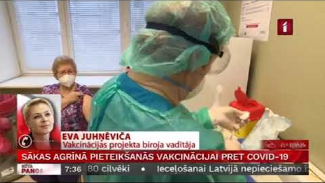 Vakcinācijas projekta biroja vadītājas Evas Juhņēvičas saruna LTV "Rīta Panorāma" par manavakcina.lv