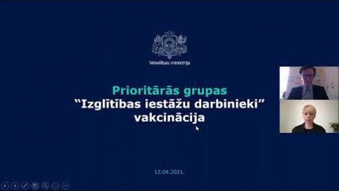 Informē par izglītības iestāžu pedagogu un darbinieku pakāpenisku vakcināciju