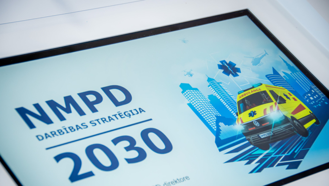 Attēlā uzraksts NMPD darbības stratēģija 2023 
