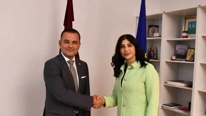 Veselības ministrs Hosams Abu Meri tiekas ar Palestīnas ārlietu un diasporas ministra vietnieci Dr. Amalu Džādū