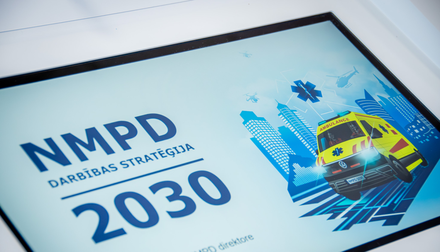 Attēlā uzraksts NMPD darbības stratēģija 2023 