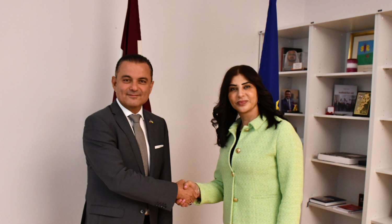 Veselības ministrs Hosams Abu Meri tiekas ar Palestīnas ārlietu un diasporas ministra vietnieci Dr. Amalu Džādū