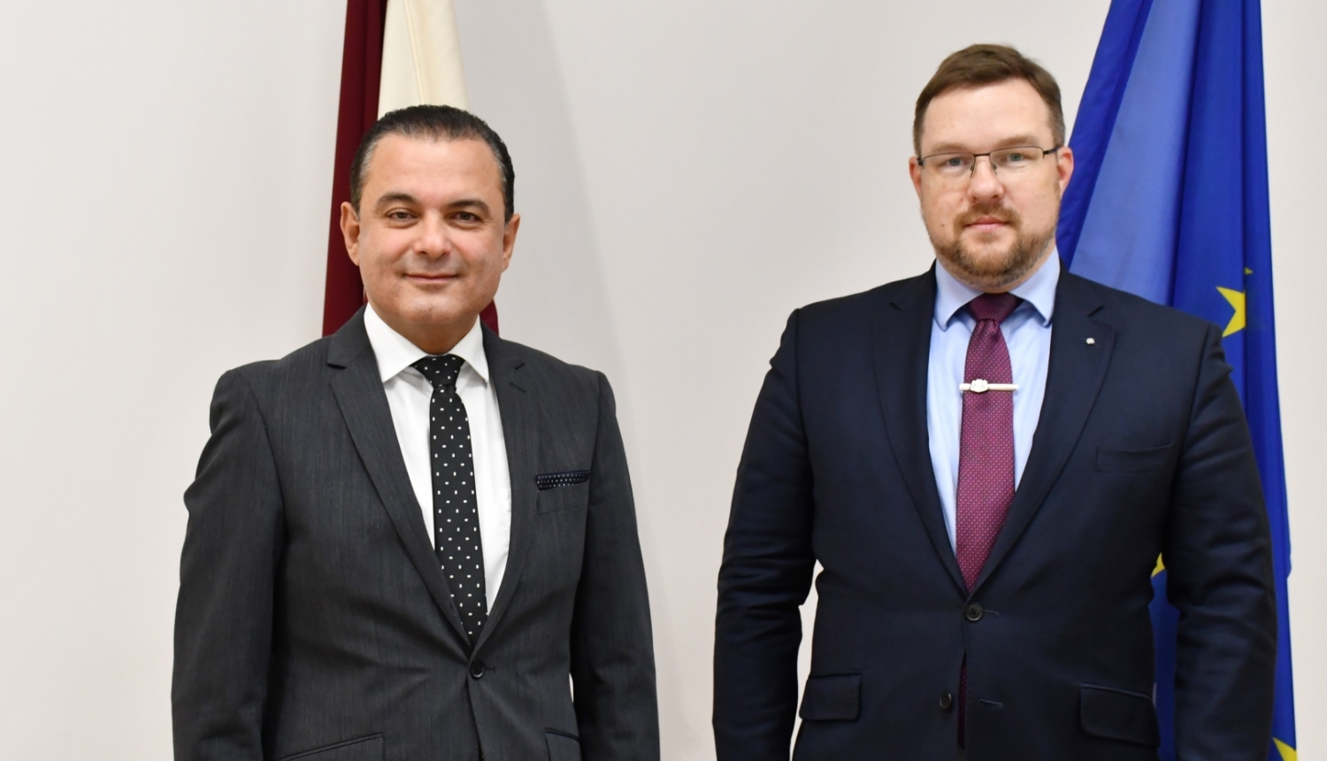 Veselības ministrs Hosams Abu Meri tiekas ar Latvijas Republikas pastāvīgās pārstāves Eiropas Savienībā vietnieku, vēstnieku Mārtiņu Kreitu
